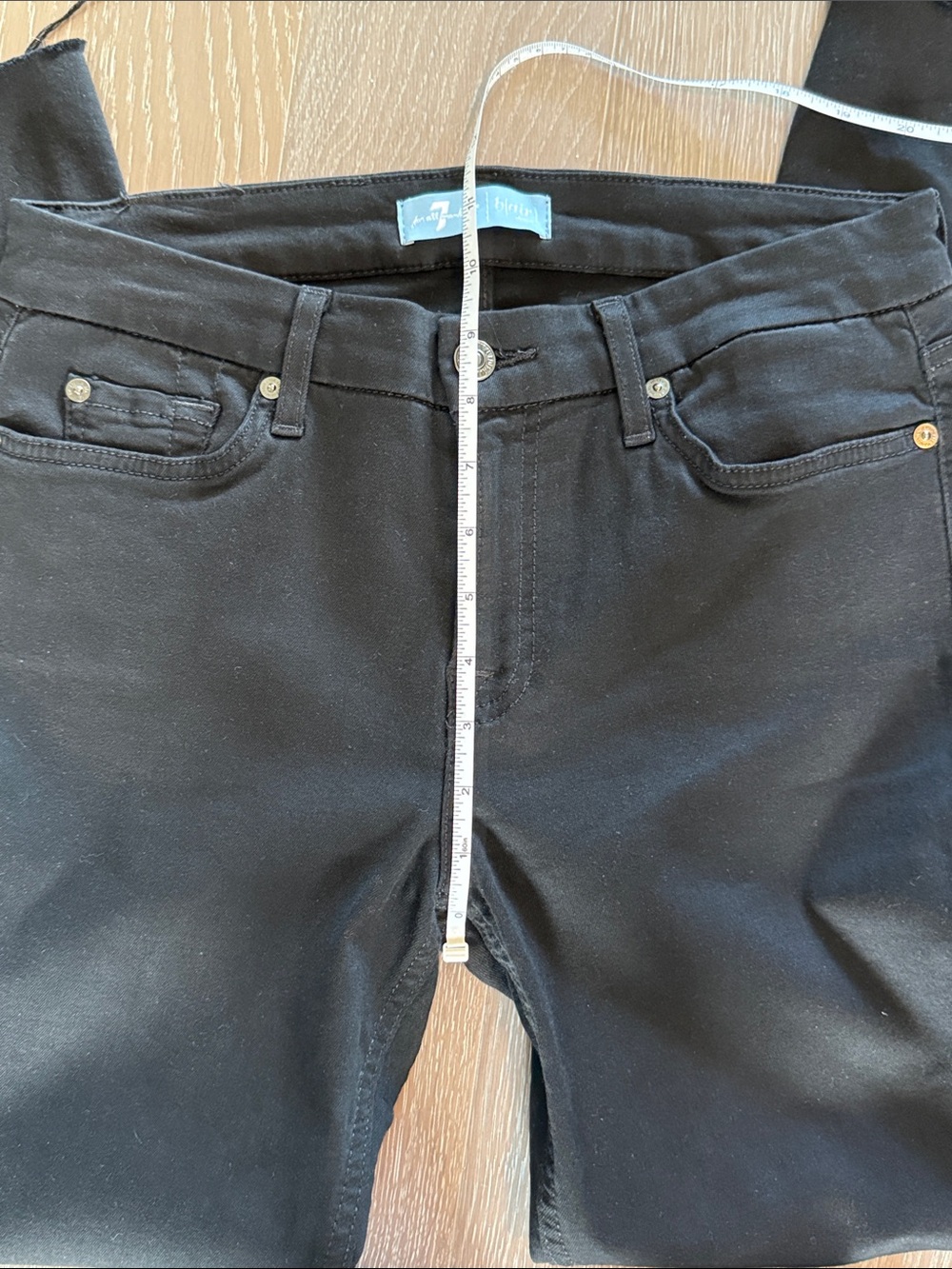 7 For All Mankind B(air) Denim Black Ankle Skinny Ankle Jeans Size 29 - Picture 12 of 13